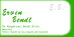 ervin bendl business card